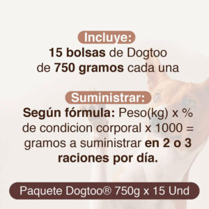 Alternative view of Paquete Biodieta Dogtoo 750 g. x 15 unidades