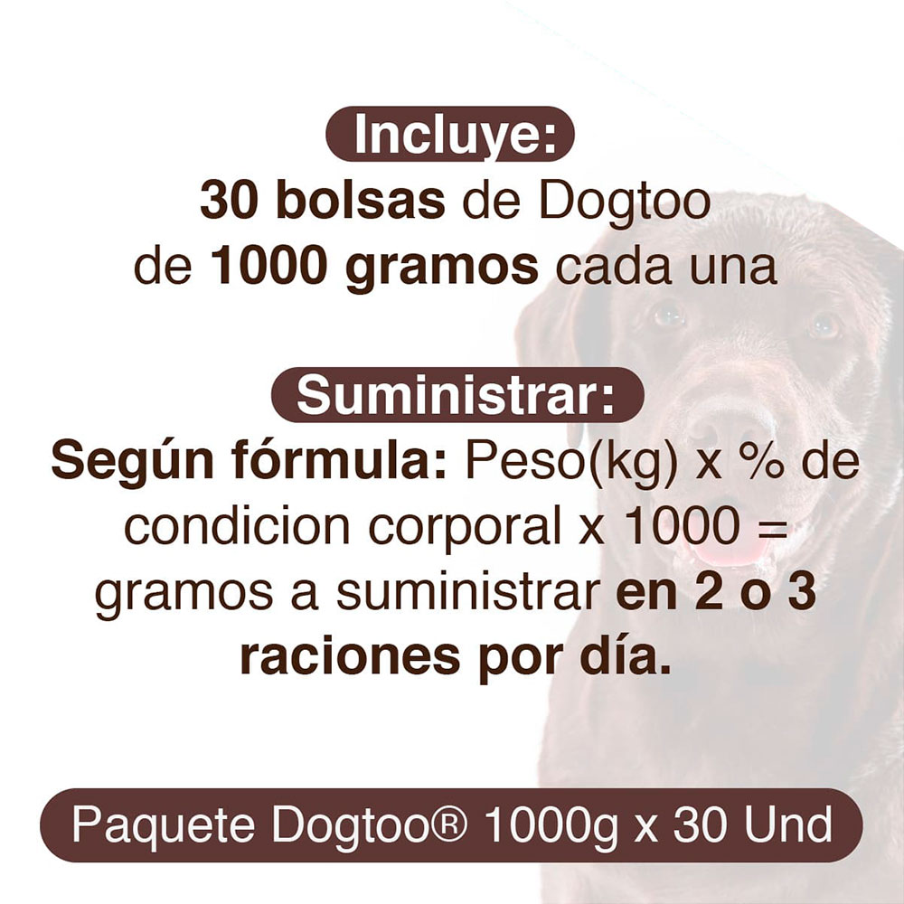 Paquete Biodieta Dogtoo 1000 g. x 30 unidades - Imagen 2